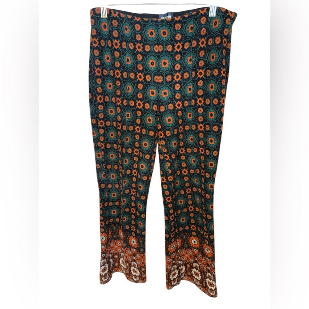 Maeve by Anthropologie Margot Bohemian Patterned Pants in Orange and Green SP